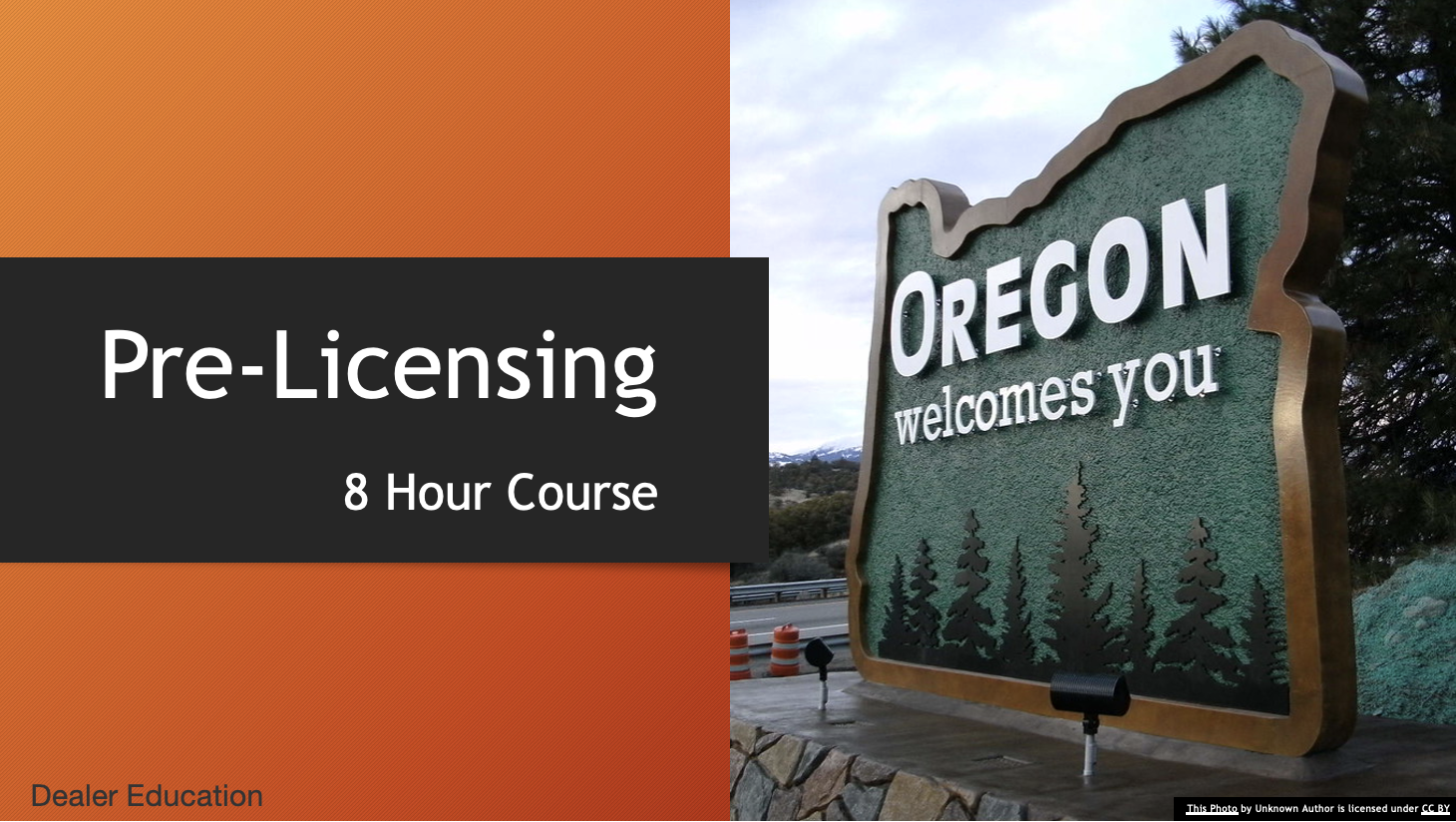 Oregon Dealer Pre-Licensing Course